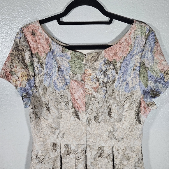 Adrianna Papell Melinda Floral Matelasse Midi Dress Size 14 - Picture 9 of 14